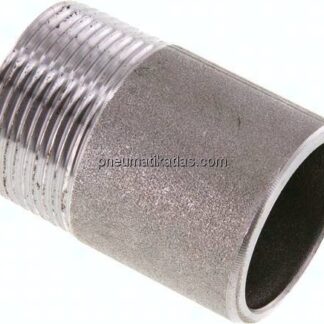 Anschweißnippel R 1-1/4"-60mm-42,4mm, ST 37, Stahl schwarz