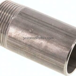 Anschweißnippel R 1-1/4"-80mm-42,4mm, 1.4571