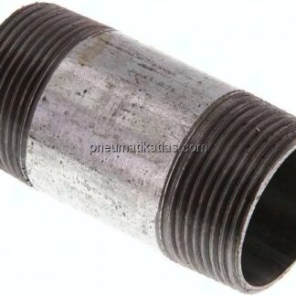 Rohrdoppelnippel R 1-1/4"-80mm, Stahlrohr ST 37 verzinkt