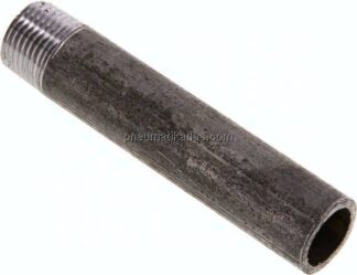 Anschweißnippel R 1/2"-100mm-21,3mm, ST 37, Stahl schwarz