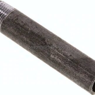 Anschweißnippel R 1/2"-100mm-21,3mm, ST 37, Stahl schwarz