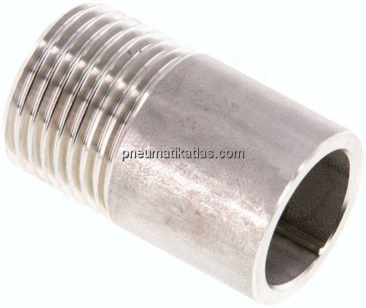 Anschweißnippel R 1/2"-35mm-21,3mm, 1.4571