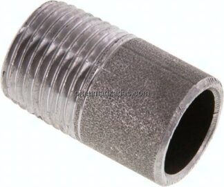 Anschweißnippel R 1/2"-35mm-21,3mm, ST 37, Stahl schwarz