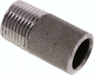 Anschweißnippel R 1/2"-40mm-21,3mm, ST 37, Stahl schwarz