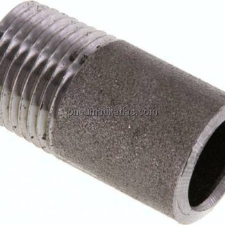 Anschweißnippel R 1/2"-40mm-21,3mm, ST 37, Stahl schwarz