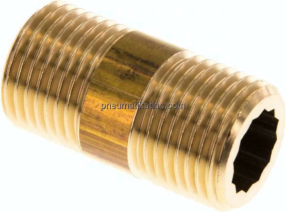 Rohrdoppelnippel G 1/2"-40mm, Messing