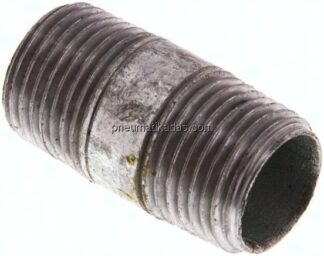 Rohrdoppelnippel R 1/2"-40mm, Stahlrohr ST 37 verzinkt