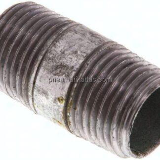 Rohrdoppelnippel R 1/2"-40mm, Stahlrohr ST 37 verzinkt