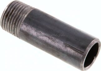 Anschweißnippel R 1/2"-60mm-21,3mm, ST 37, Stahl schwarz