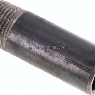 Anschweißnippel R 1/2"-60mm-21,3mm, ST 37, Stahl schwarz