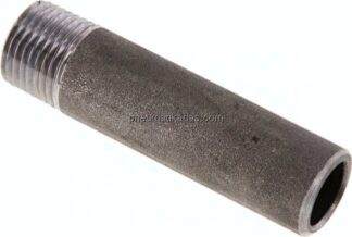 Anschweißnippel R 1/2"-80mm-21,3mm, ST 37, Stahl schwarz