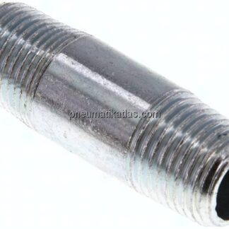 Rohrdoppelnippel R 1/4"-40mm, Stahlrohr ST 37 verzinkt