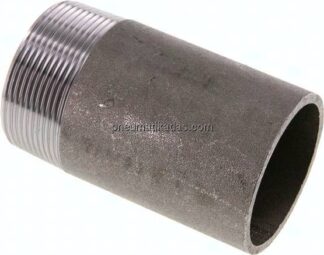 Anschweißnippel R 2"-100mm-60,3mm, ST 37, Stahl schwarz