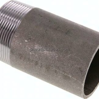 Anschweißnippel R 2"-100mm-60,3mm, ST 37, Stahl schwarz
