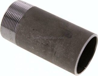 Anschweißnippel R 2"-120mm-60,3mm, ST 37, Stahl schwarz