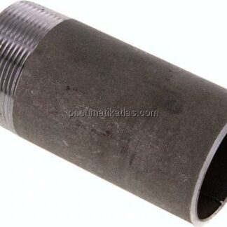 Anschweißnippel R 2"-120mm-60,3mm, ST 37, Stahl schwarz