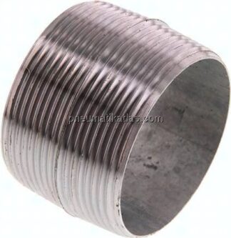 Rohrdoppelnippel R 2"-40mm, Stahlrohr ST 37 verzinkt