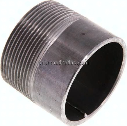 Anschweißnippel R 2"-50mm-60,3mm, ST 37, Stahl schwarz