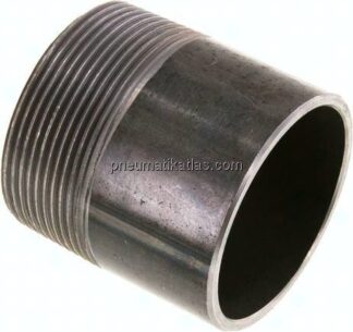 Anschweißnippel R 2"-60mm-60,3mm, ST 37, Stahl schwarz