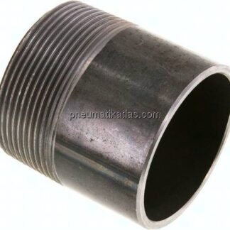 Anschweißnippel R 2"-60mm-60,3mm, ST 37, Stahl schwarz