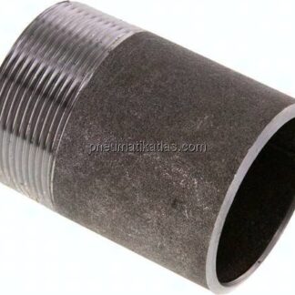 Anschweißnippel R 2"-80mm-60,3mm, ST 37, Stahl schwarz