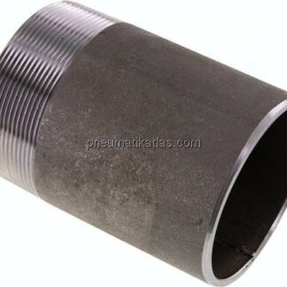 Anschweißnippel R 3"-120mm-88,9mm, ST 37, Stahl schwarz