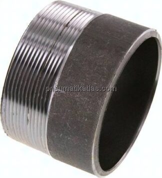 Anschweißnippel R 3"-60mm-88,9mm, ST 37, Stahl schwarz