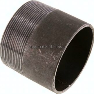 Anschweißnippel R 3"-80mm-88,9mm, ST 37, Stahl schwarz
