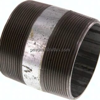 Rohrdoppelnippel R 3"-80mm, Stahlrohr ST 37 verzinkt