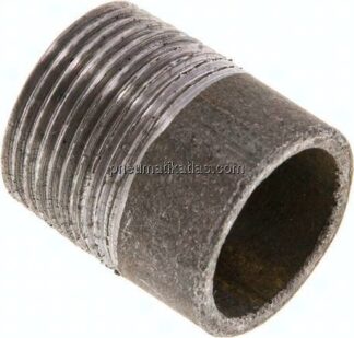 Anschweißnippel R 3/4"-30mm-26,9mm, ST 37, Stahl schwarz