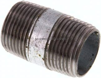 Rohrdoppelnippel R 3/4"-40mm, Stahlrohr ST 37 verzinkt