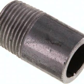 Anschweißnippel R 3/8"-30mm-17,2mm, ST 37, Stahl schwarz