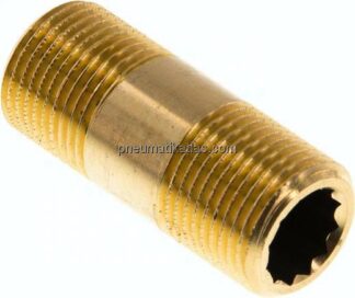 Rohrdoppelnippel G 3/8"-40mm, Messing