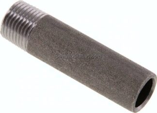 Anschweißnippel R 3/8"-60mm-17,2mm, ST 37, Stahl schwarz