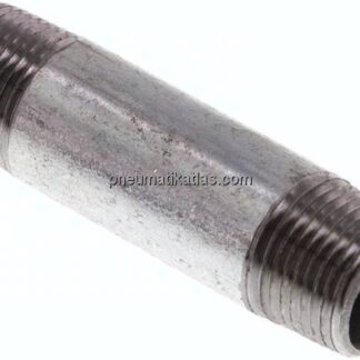 Rohrdoppelnippel R 3/8"-60mm, Stahlrohr ST 37 verzinkt