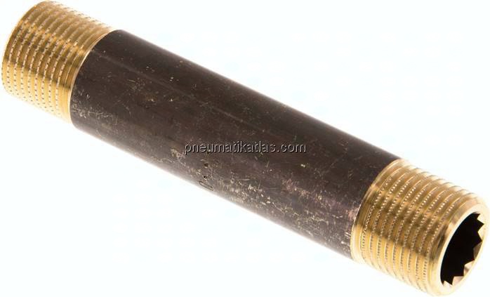 Rohrdoppelnippel G 3/8"-80mm, Messing
