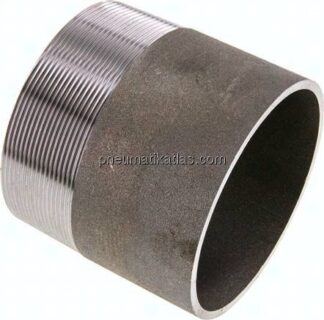 Anschweißnippel R 4"-100mm-114,3mm, ST 37, Stahl schwarz
