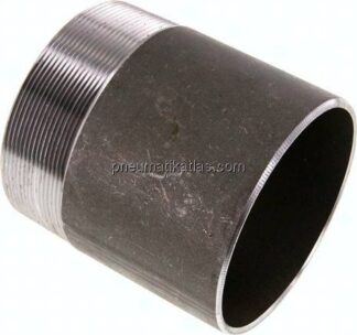 Anschweißnippel R 4"-120mm-114,3mm, ST 37, Stahl schwarz