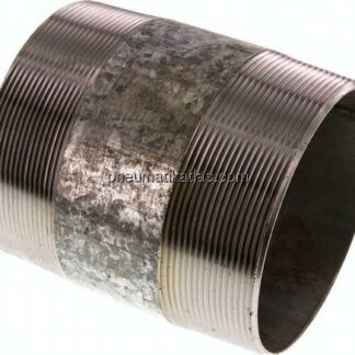 Rohrdoppelnippel R 4"-120mm, Stahlrohr ST 37 verzinkt