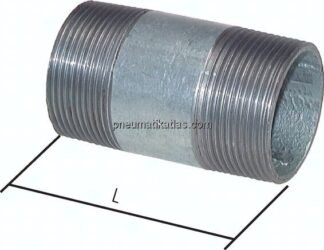Rohrdoppelnippel R 2"-300mm, Stahlrohr ST 37 verzinkt