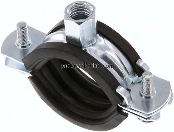 Rohrschelle 31 - 37mm,Stahl verzinkt mit Einlage, FISCHER