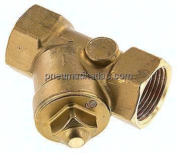 Schrägsitz-Rückschlagventil, Rp 1", Standard, Messing