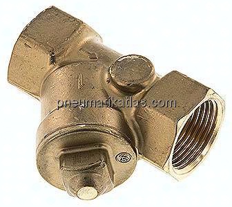 Schrägsitz-Rückschlagventil, Rp 1", FKM-Dichtung, Messing