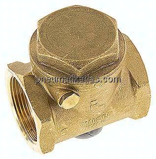 Rückschlagklappe G 1-1/2", PN 10, Messing, metallisch dichtend