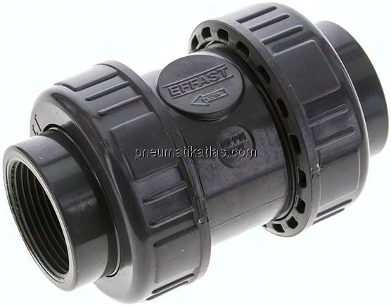 Rückschlagventil, PVC-U / FKM, Rp 1-1/4"