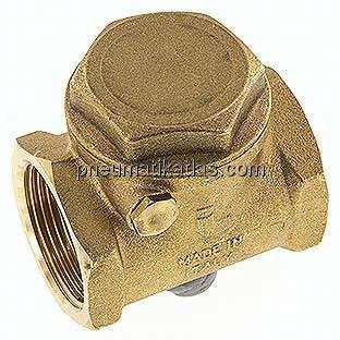 Rückschlagklappe G 1-1/4", PN 10, Messing, weich dichtend