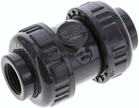 Rückschlagventil, PVC-U / EPDM, Rp 1/2"