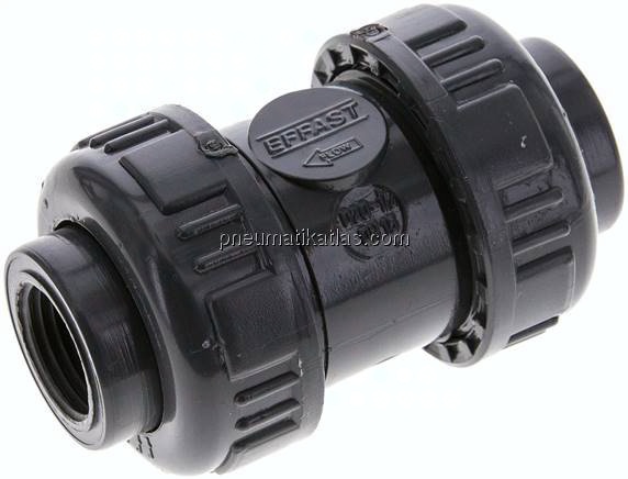 Rückschlagventil, PVC-U / FKM, Rp 1/2"