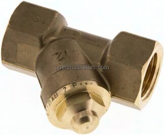 Schrägsitz-Rückschlagventil, Rp 1/2", FKM-Dichtung, Messing