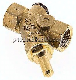 Schrägsitz-Rückschlagventil, Rp 1/2", FKM-Dichtung, Messing